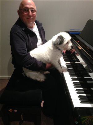 Sally and her first piano lesson